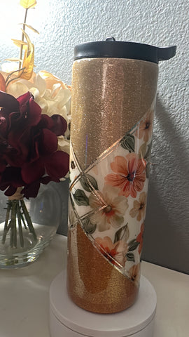 orange flower - duo lid tumbler